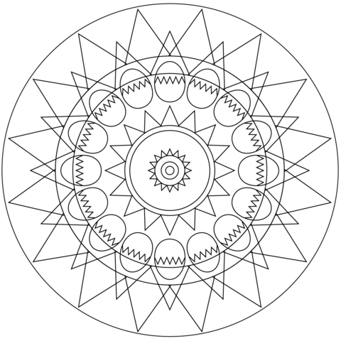 Easter Eggs Mandala Coloring Page